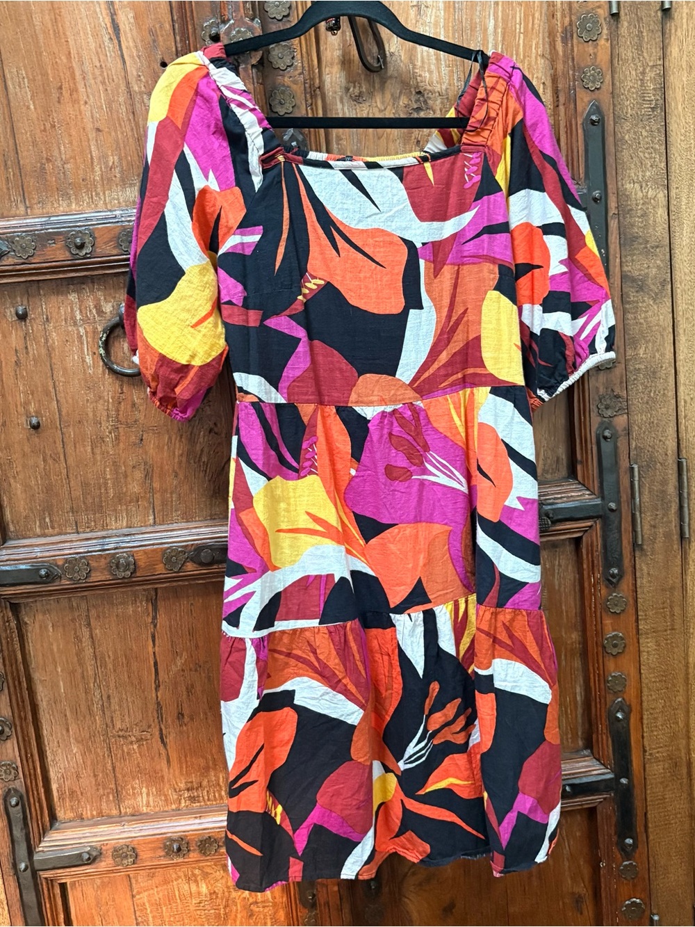 Mlle Gabrielle Vibrant Floral Cotton Dress 
Sz M EUC